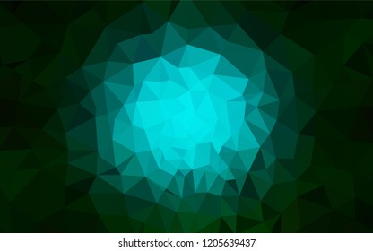 Dark Green vector abstract polygonal background. Colorful abstract illustration with triangles. Brand new style for your business design.