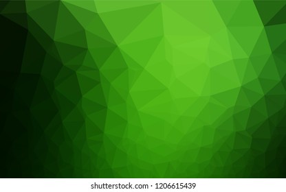 Dark Green vector abstract polygonal layout. Shining colored illustration in a Brand new style. Brand new design for your business.