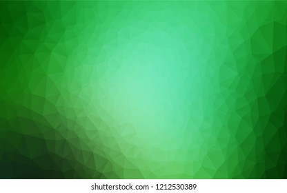 Dark Green vector abstract polygonal layout. Shining illustration, which consist of triangles. The best triangular design for your business.