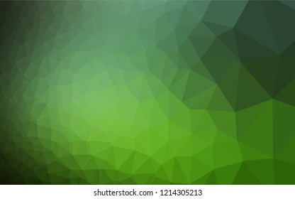 Dark Green vector abstract polygonal cover. Modern geometrical abstract illustration with gradient. Brand new style for your business design.