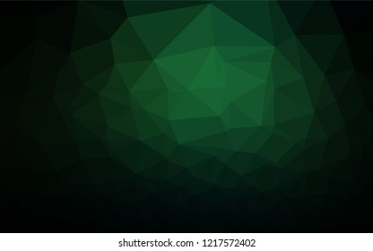 Dark Green vector abstract polygonal texture. A sample with polygonal shapes. The completely new template can be used for your brand book.