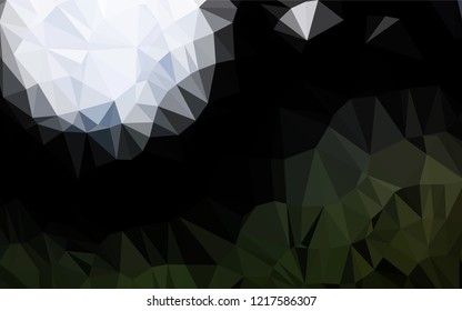 Dark Green vector abstract polygonal layout. Colorful abstract illustration with gradient. The best triangular design for your business.