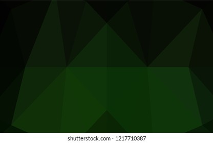 Dark Green vector abstract polygonal cover. Creative geometric illustration in Origami style with gradient. The polygonal design can be used for your web site.