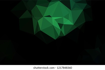 Dark Green vector abstract polygonal texture. Geometric illustration in Origami style with gradient.  The polygonal design can be used for your web site.