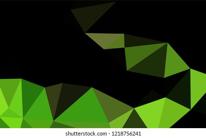 Dark Green vector abstract polygonal layout. Creative illustration in halftone style with gradient. The template can be used as a background for cell phones.