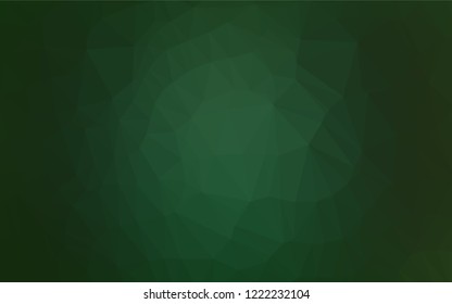 Dark Green vector abstract polygonal layout. Creative illustration in halftone style with gradient. A new texture for your design.