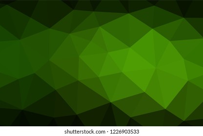 Dark Green vector abstract polygonal texture. Geometric illustration in Origami style with gradient.  Brand new design for your business.