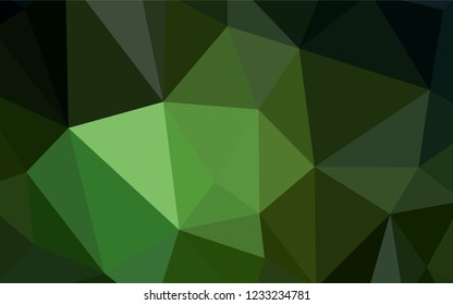 Dark Green vector abstract polygonal template. Geometric illustration in Origami style with gradient.  Textured pattern for your backgrounds.