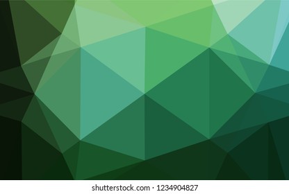 Dark Green vector abstract polygonal layout. Colorful illustration in abstract style with gradient. The best triangular design for your business.