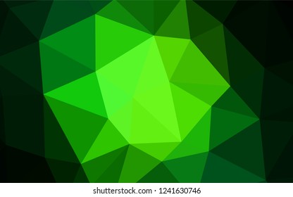 Dark Green vector abstract polygonal pattern. Shining polygonal illustration, which consist of triangles. Textured pattern for your backgrounds.