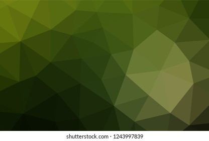 Dark Green vector abstract polygonal cover. Creative illustration in halftone style with gradient. A completely new template for your business design.