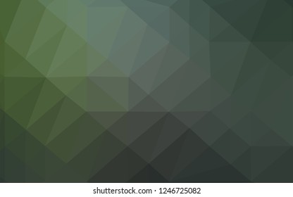 Dark Green vector abstract polygonal cover. Brand new colorful illustration in with gradient. The best triangular design for your business.