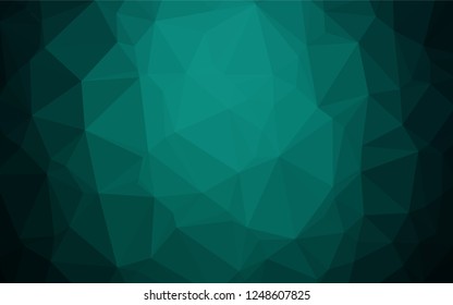 Dark Green vector abstract polygonal layout. Colorful illustration in abstract style with gradient. Triangular pattern for your business design.