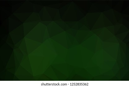 Dark Green vector abstract polygonal layout. Colorful abstract illustration with gradient. The elegant pattern can be used as part of a brand book.