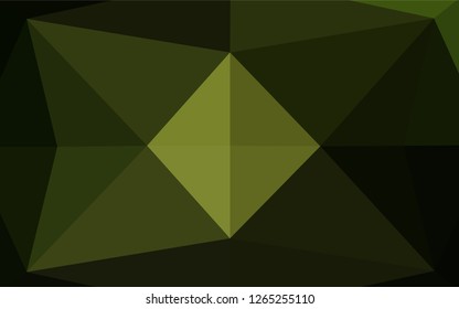 Dark Green vector abstract polygonal cover. Shining illustration, which consist of triangles. A completely new design for your business.