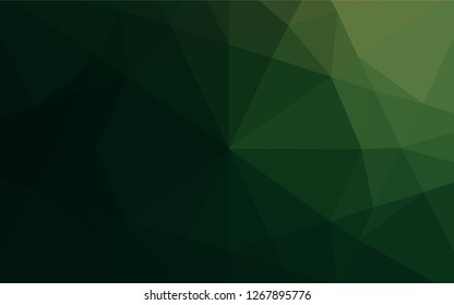 Dark Green vector abstract polygonal texture. Shining colored illustration in a Brand new style. The completely new template can be used for your brand book.