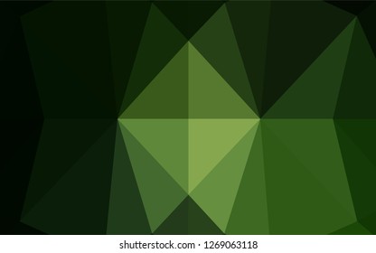 Dark Green vector abstract polygonal layout. Glitter abstract illustration with an elegant design. A completely new design for your business.