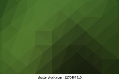 Dark Green vector abstract polygonal layout. A vague abstract illustration with gradient. Brand new style for your business design.