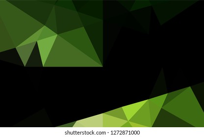 Dark Green vector abstract polygonal cover. Shining illustration, which consist of triangles. A completely new template for your business design.