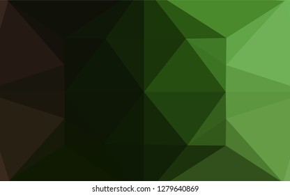 Dark Green vector abstract polygonal texture. Glitter abstract illustration with an elegant design. The elegant pattern can be used as part of a brand book.