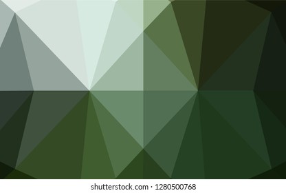 Dark Green vector abstract polygonal texture. Creative illustration in halftone style with gradient. A completely new template for your business design.