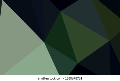 Dark Green vector abstract polygonal background. Geometric illustration in Origami style with gradient.  Polygonal design for your web site.