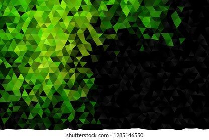 Dark Green vector abstract polygonal template. Shining colored illustration in a Brand new style. A completely new design for your business.