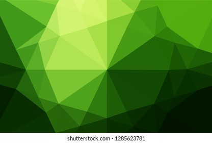 Dark Green vector abstract polygonal cover. Geometric illustration in Origami style with gradient.  The completely new template can be used for your brand book.