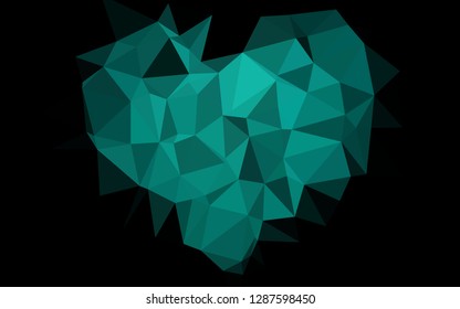 Dark Green vector abstract polygonal cover. A sample with polygonal shapes. The best triangular design for your business.