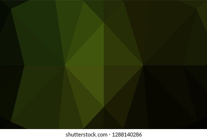 Dark Green vector abstract polygonal texture. Creative illustration in halftone style with gradient. The polygonal design can be used for your web site.