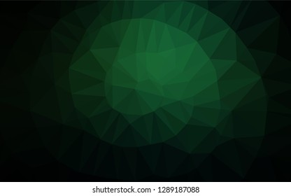 Dark Green vector abstract polygonal cover. A sample with polygonal shapes. The best triangular design for your business.