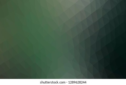 Dark Green vector abstract polygonal cover. Shining colored illustration in a Brand new style. Completely new design for your business.