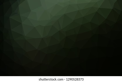 Dark Green vector abstract polygonal texture. A vague abstract illustration with gradient. The best triangular design for your business.