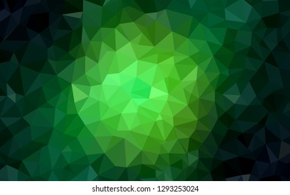 Dark Green vector abstract polygonal pattern. Creative geometric illustration in Origami style with gradient. Brand new style for your business design.