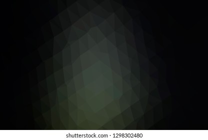 Dark Green vector abstract polygonal cover. Triangular geometric sample with gradient.  New texture for your design.