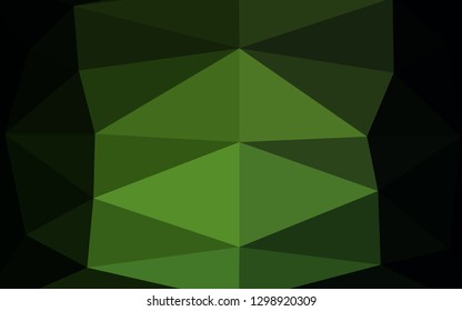 Dark Green vector abstract polygonal texture. Shining illustration, which consist of triangles. Template for a cell phone background.