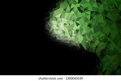 Dark Green vector abstract polygonal cover. Brand new colorful illustration in with gradient. New texture for your design.