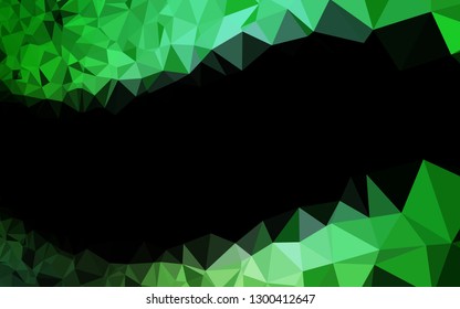 Dark Green vector abstract polygonal cover. Creative illustration in halftone style with gradient. Template for your brand book.
