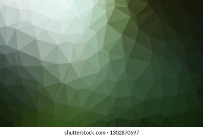 Dark Green vector abstract polygonal texture. Colorful illustration in abstract style with gradient. Triangular pattern for your business design.