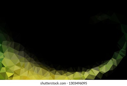 Dark Green vector abstract polygonal layout. Colorful illustration in Origami style with gradient.  Textured pattern for background.