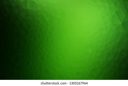 Dark Green vector abstract polygonal cover. Geometric illustration in Origami style with gradient. The best triangular design for your business.