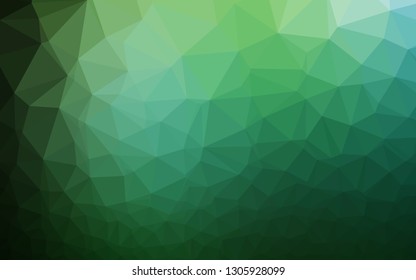 Dark Green vector abstract polygonal texture. Glitter abstract illustration with an elegant design. Elegant pattern for a brand book.