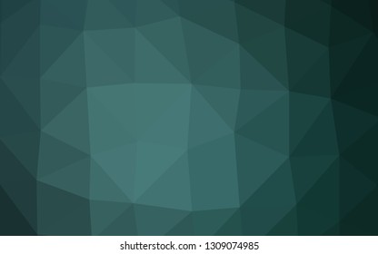 Dark Green vector abstract polygonal cover. Geometric illustration in Origami style with gradient. Triangular pattern for your business design.