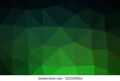 Dark Green vector abstract polygonal texture. Colorful abstract illustration with gradient. Completely new template for your business design.