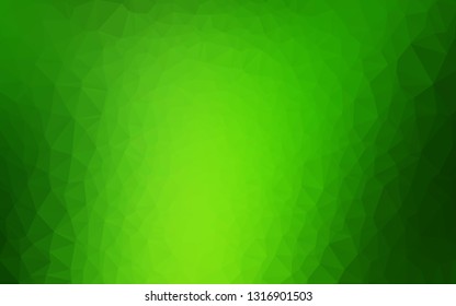 Dark Green vector abstract polygonal texture. A sample with polygonal shapes. Template for your brand book.