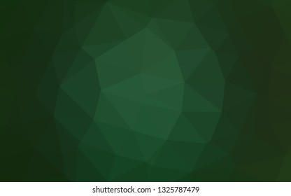 Dark Green vector abstract polygonal layout. Geometric illustration in Origami style with gradient. Completely new design for your business.