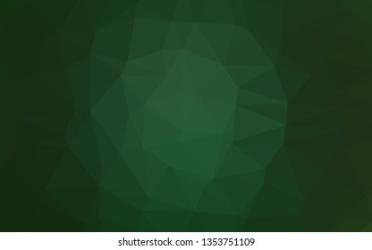 Dark Green vector abstract polygonal cover. A vague abstract illustration with gradient. Textured pattern for background.