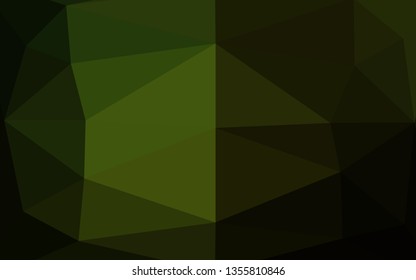 Dark Green vector abstract polygonal texture. A sample with polygonal shapes. Template for your brand book.