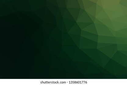 Dark Green vector abstract polygonal cover. Shining colored illustration in a Brand new style. Completely new design for your business.