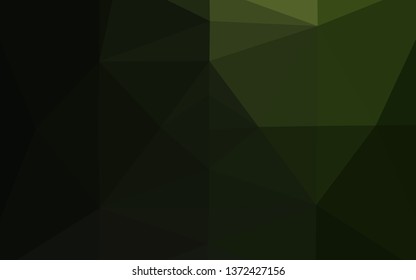 Dark Green vector abstract polygonal cover. Glitter abstract illustration with an elegant design. Elegant pattern for a brand book.
